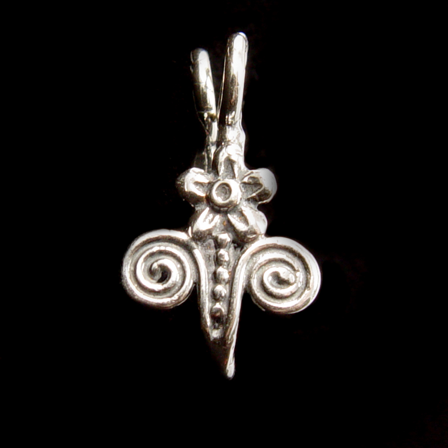 Rivets, Findings & Stringing Sterling Silver Spiral Flower Large Bail/Holder